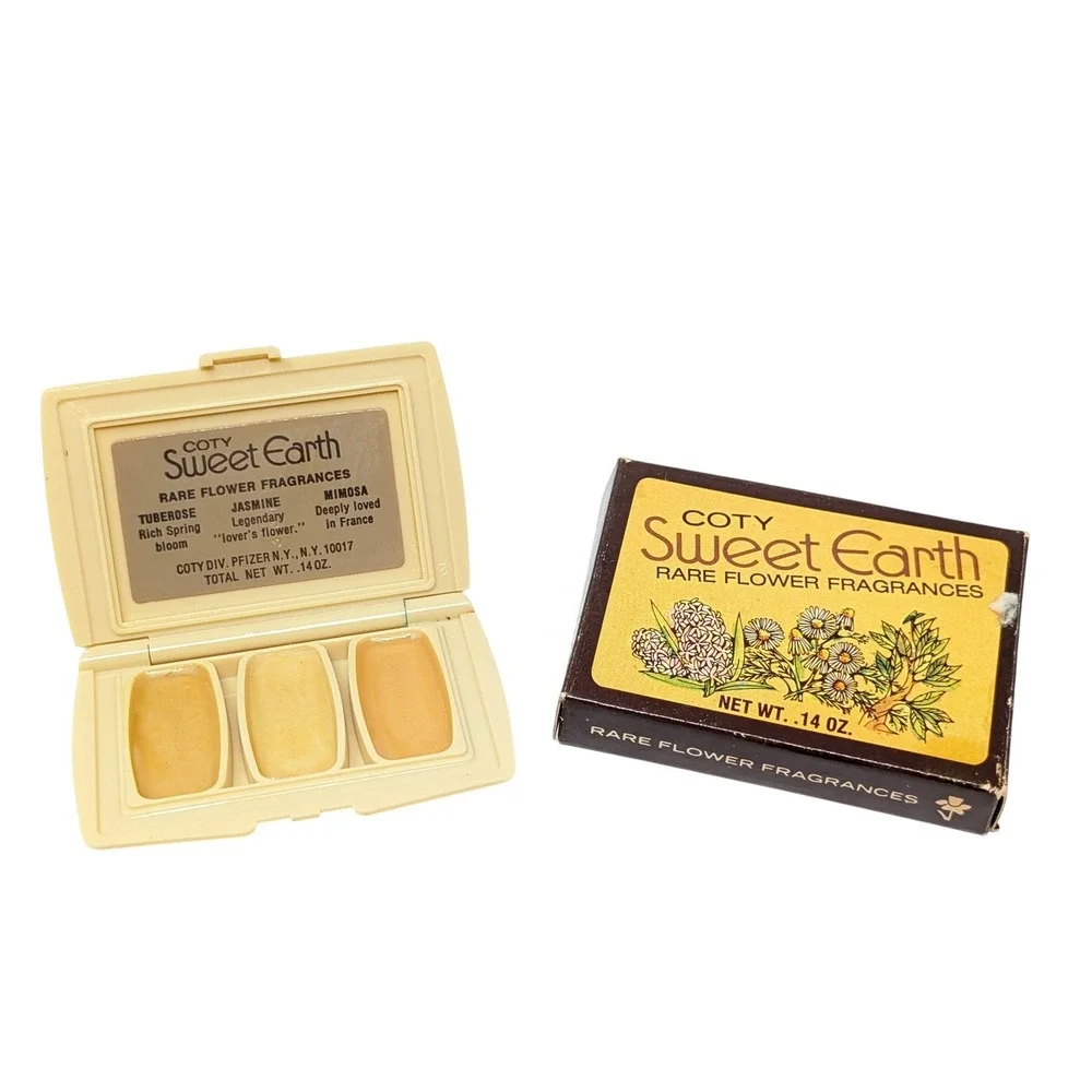 Vintage Coty Sweet Earth Rare Flower Fragrances .14oz Tuberose Jasmine‎ Mimosa